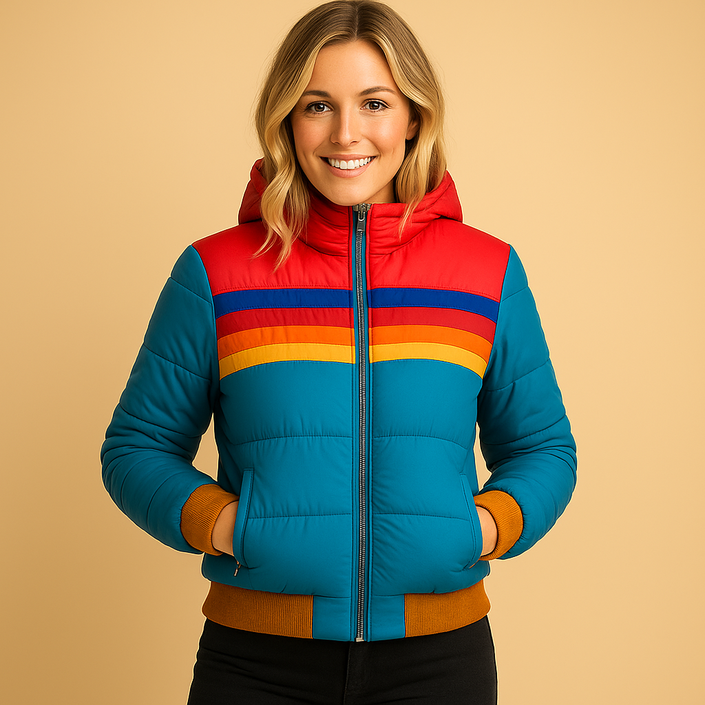 Warme gewatteerde winterjas met capuchon voor dames, stijlvol en flatterend met tijdloos design. Ideaal voor werk, reizen en winterse feestdagen.