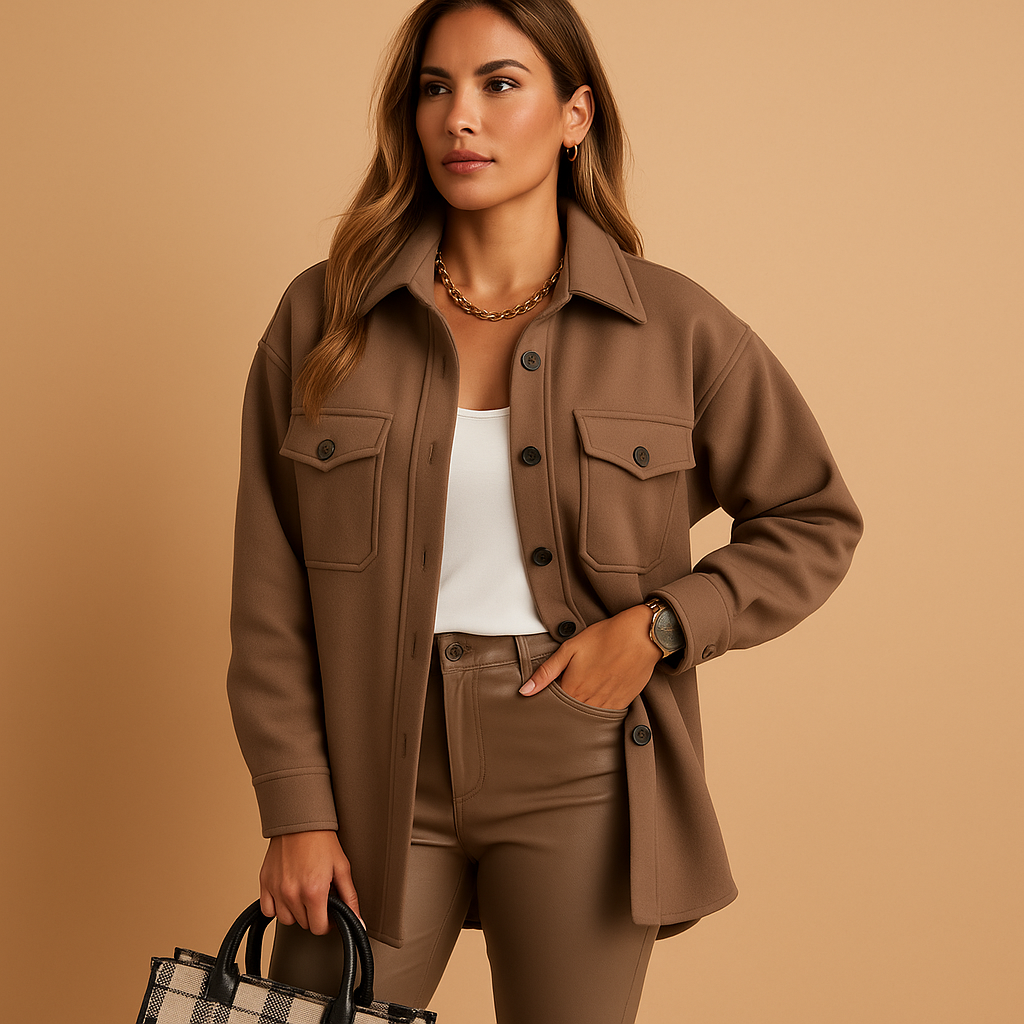 Wind- en waterdicht damesjack met kraag, knoopsluiting en zakken, ideaal voor frisse dagen en dagelijks gebruik.