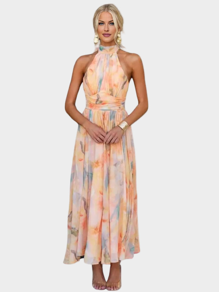 Midi Dress with Flowers and Romantic Feel